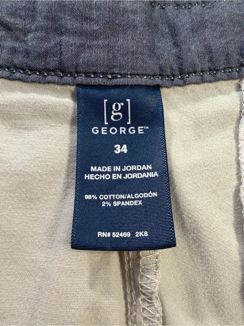 George Men’s 34 Khaki Cargo Shorts Utility Multi-Pocket Casual Shorts